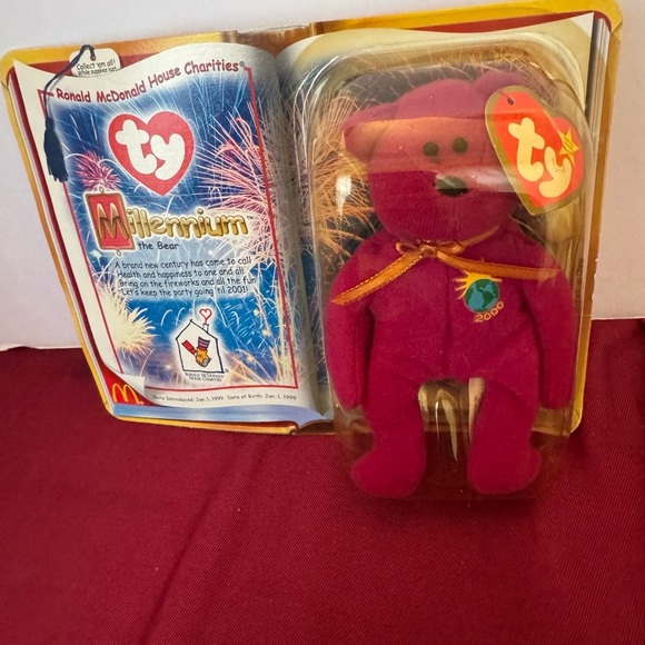 Vintage 1999 Beanie Babies Ronald McDonalds Purple Millennium Bear 1 & Up - Picture 1 of 5